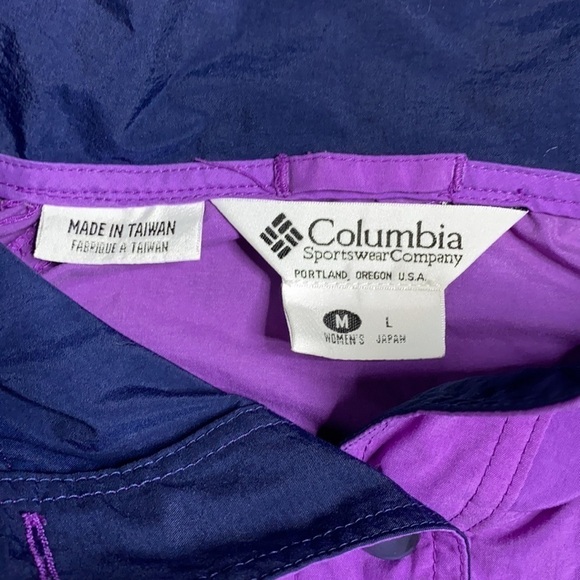 Vintage Columbia Purple Anorak Pullover Hooded Jacket Medium - Picture 4 of 14